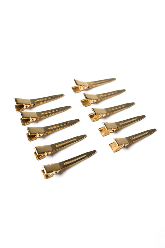 Single Prong Gold Clips (10pc)